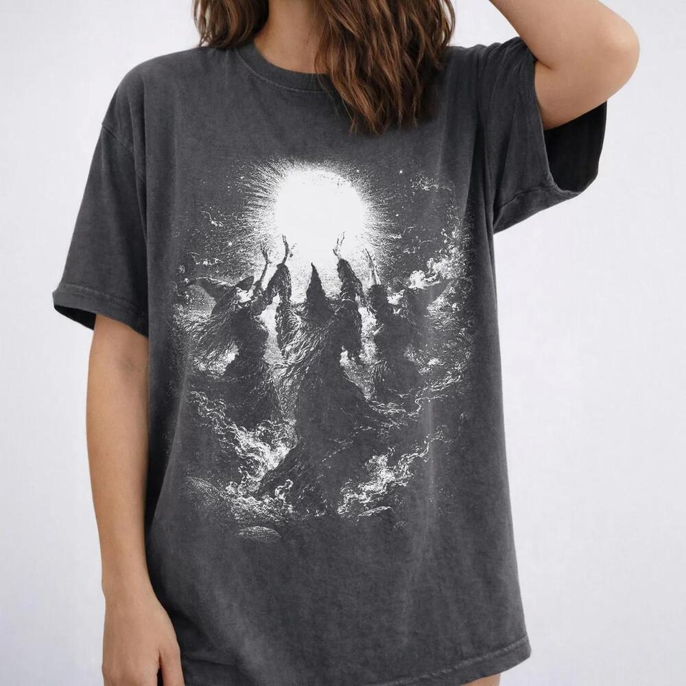 Witches Dancing Under Full Moon T-Shirt, Halloween Witch Shirt, Coven Tee